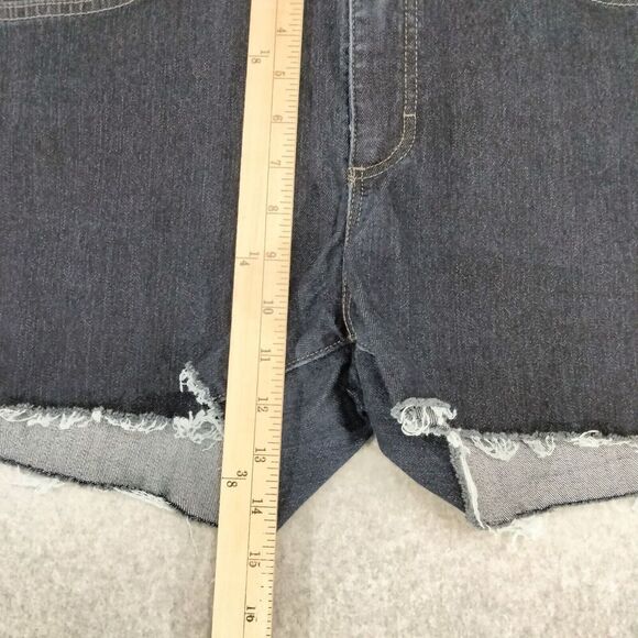 Riders By Lee Womens Size 16M Mid Rise Cutoff  Dark Wash Blue Denim Jean Shorts - Picture 3 of 7